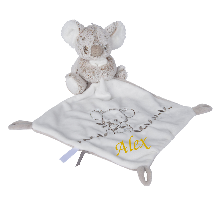  nola koala mouchoir gris blanc 25 cm 